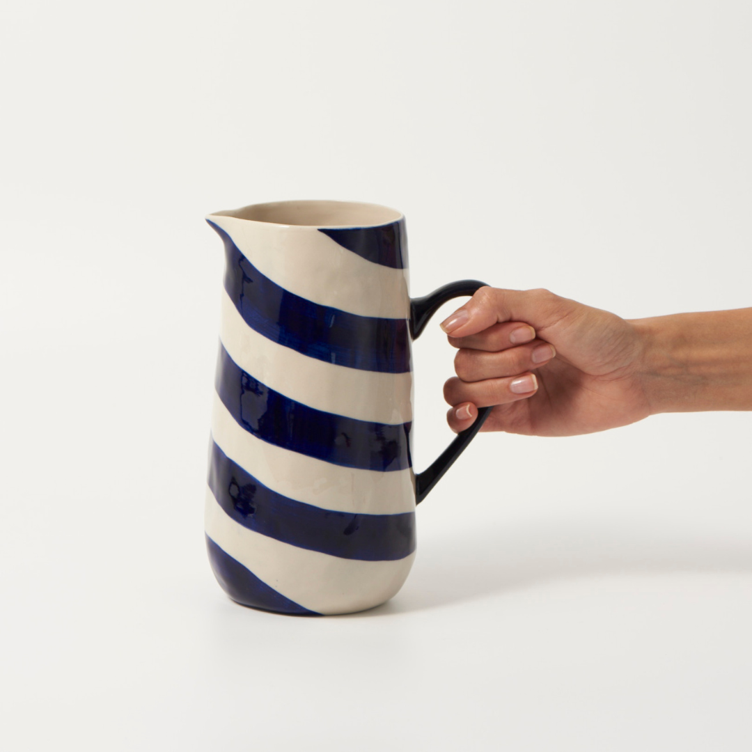 CABANA STRIPE JUG BLUE