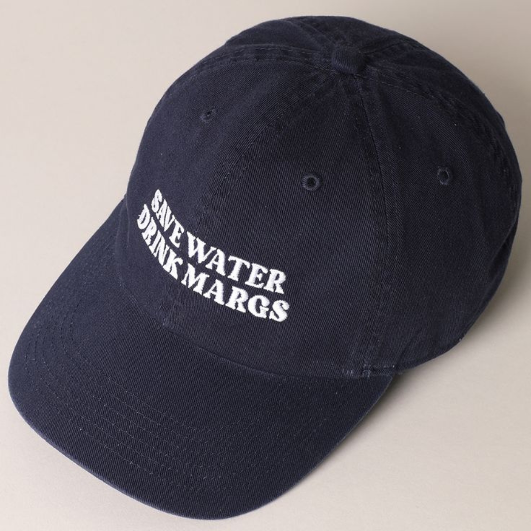 Save Water Drink Margs  Baseball Cap - Navy