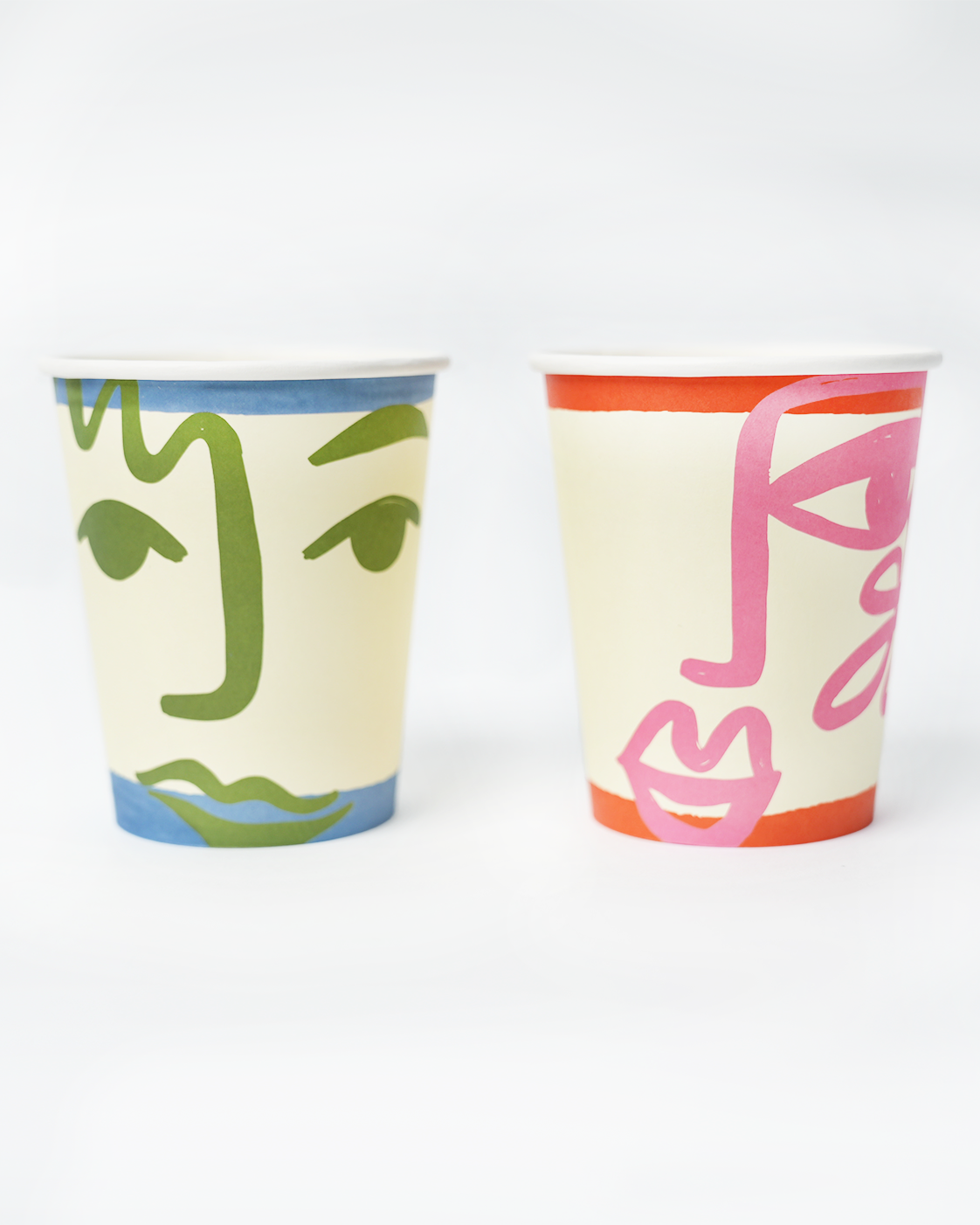 Face Party Paper Cups - set of 12