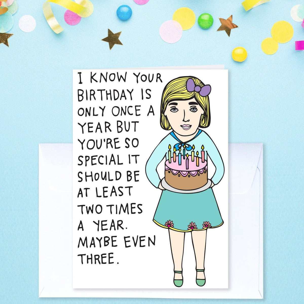 I Know Your Birthday Is Only Once a Year Birthday Card