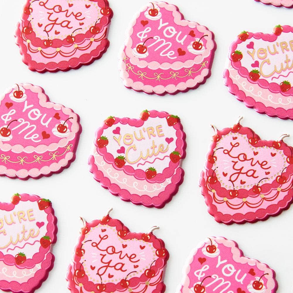 Vintage Heart Cake Stickers