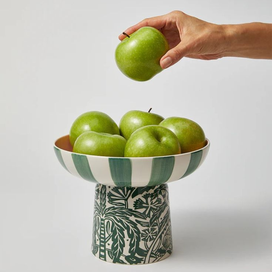 Del Sol Footed Platter - Green