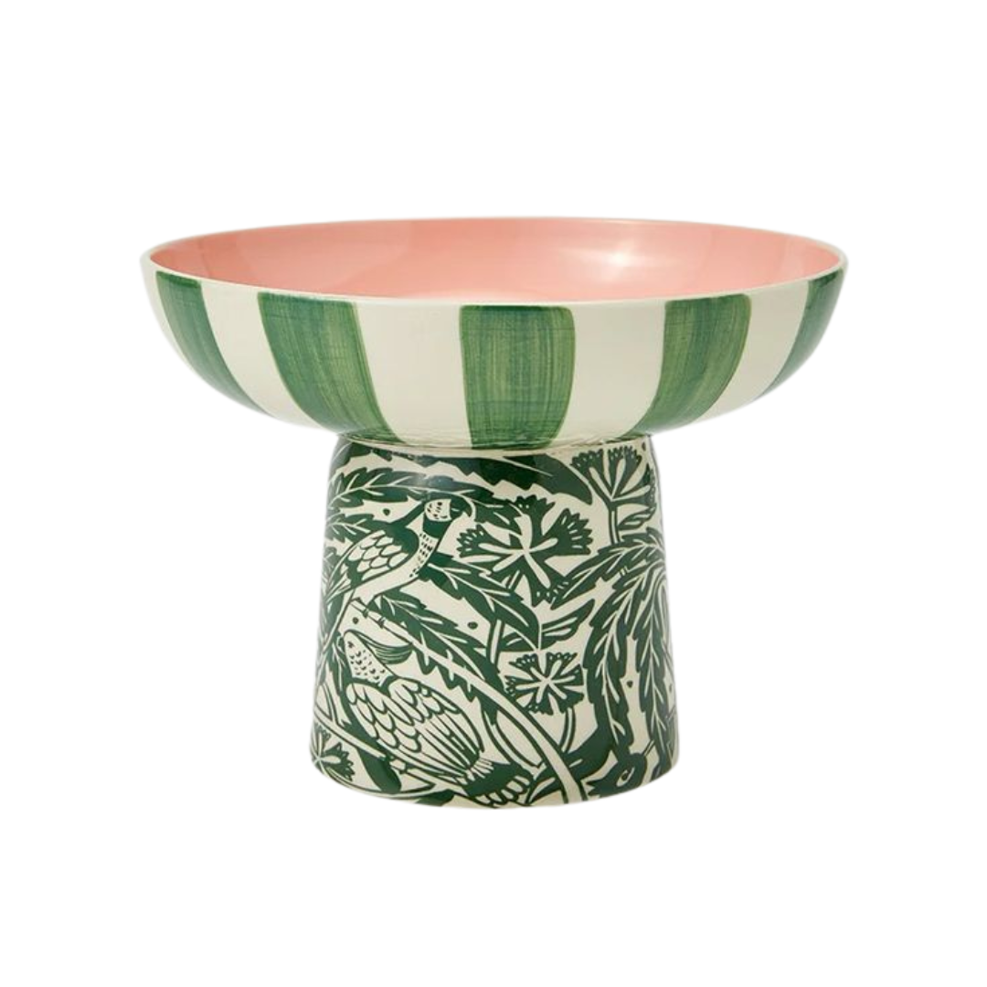 Del Sol Footed Platter - Green