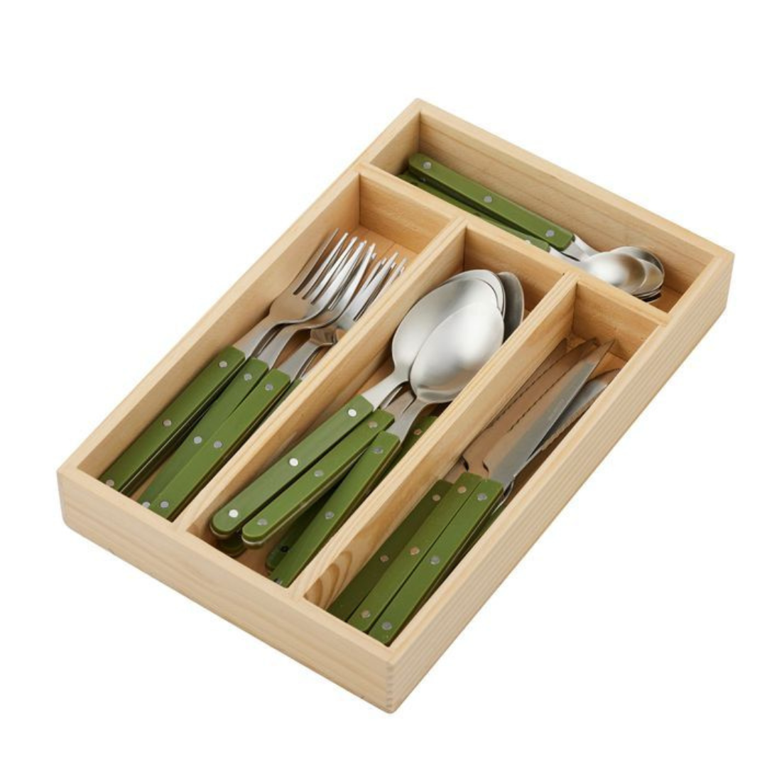 Remi 24-piece Cutlery Set - Olive