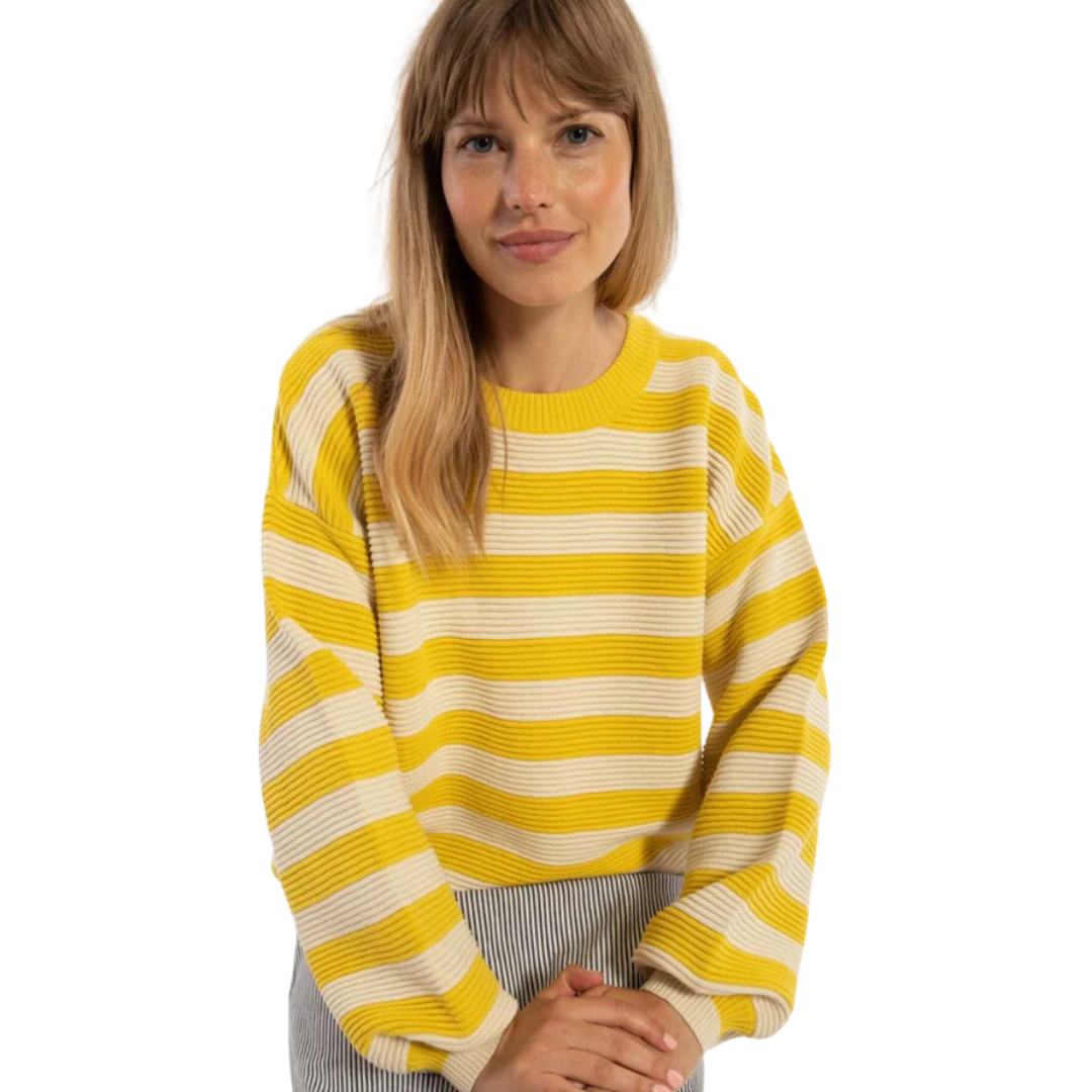 Danegold Knit Sweater Faded Yellow/Chalk