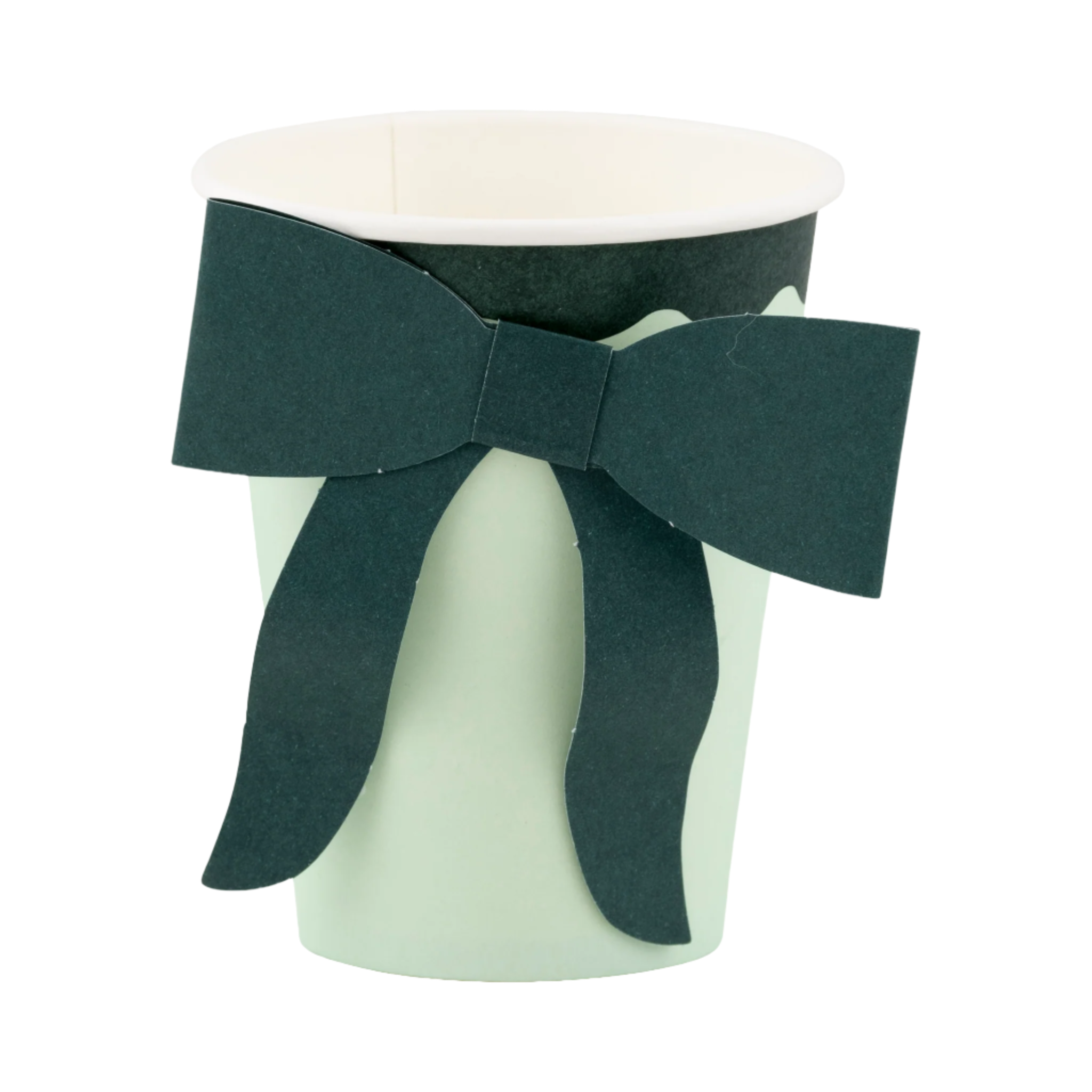 Mint and Green Bow Paper Cups -  Set of 8