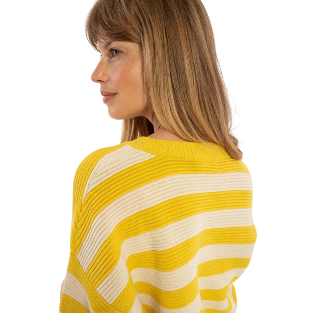 Danegold Knit Sweater Faded Yellow/Chalk