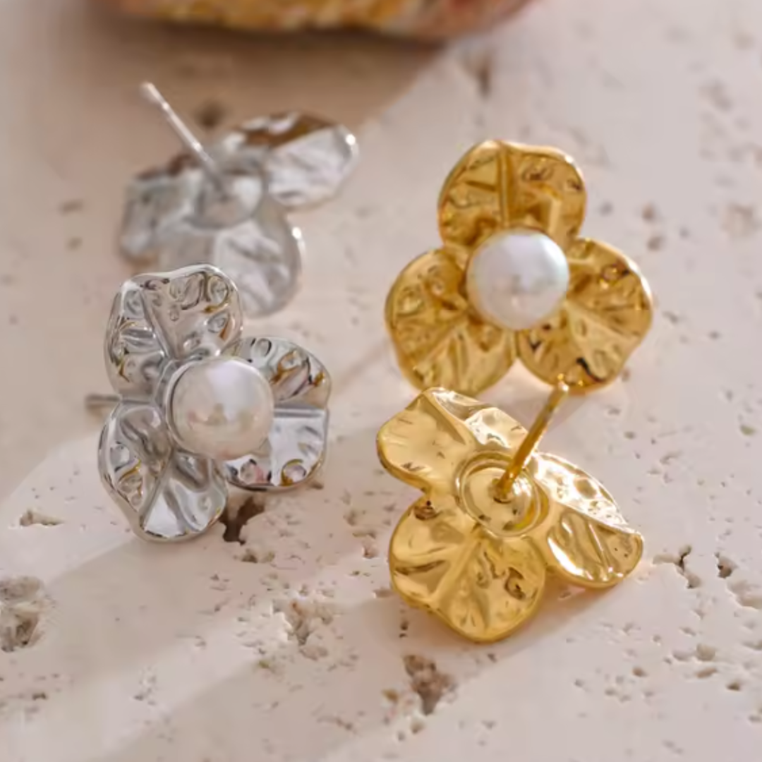 Petal to the Metal Waterproof Earrings - Gold
