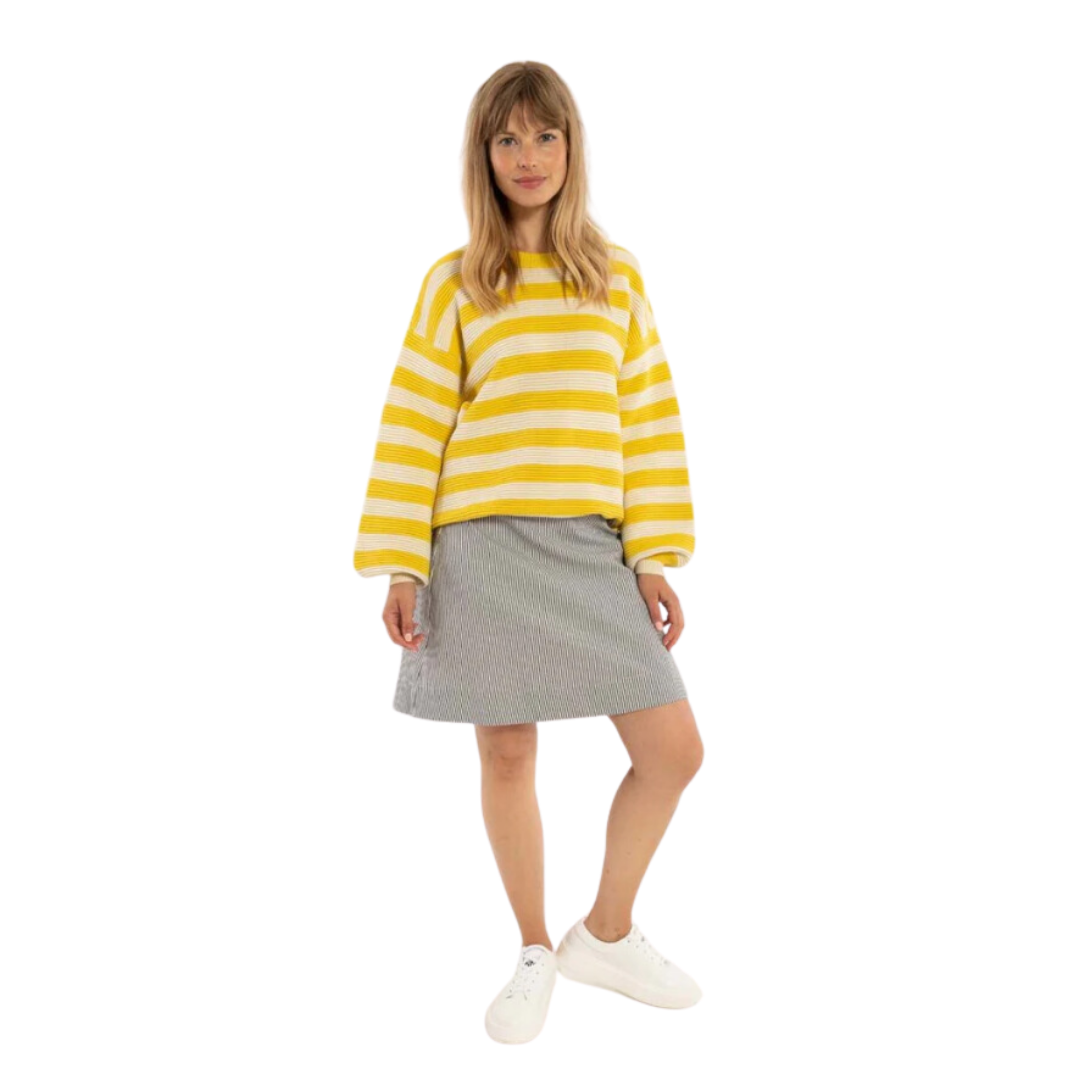 Danegold Knit Sweater Faded Yellow/Chalk