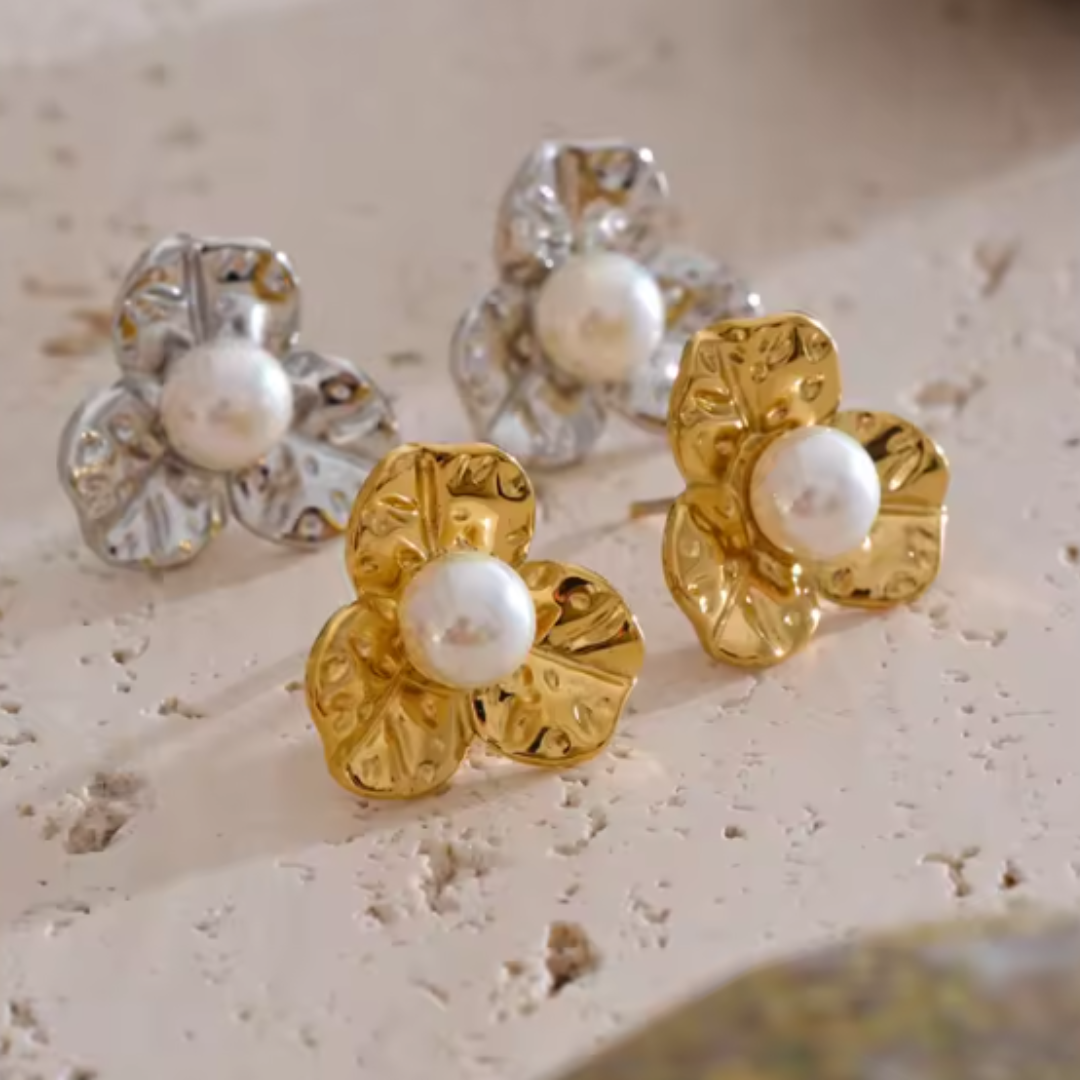 Petal to the Metal Waterproof Earrings - Silver