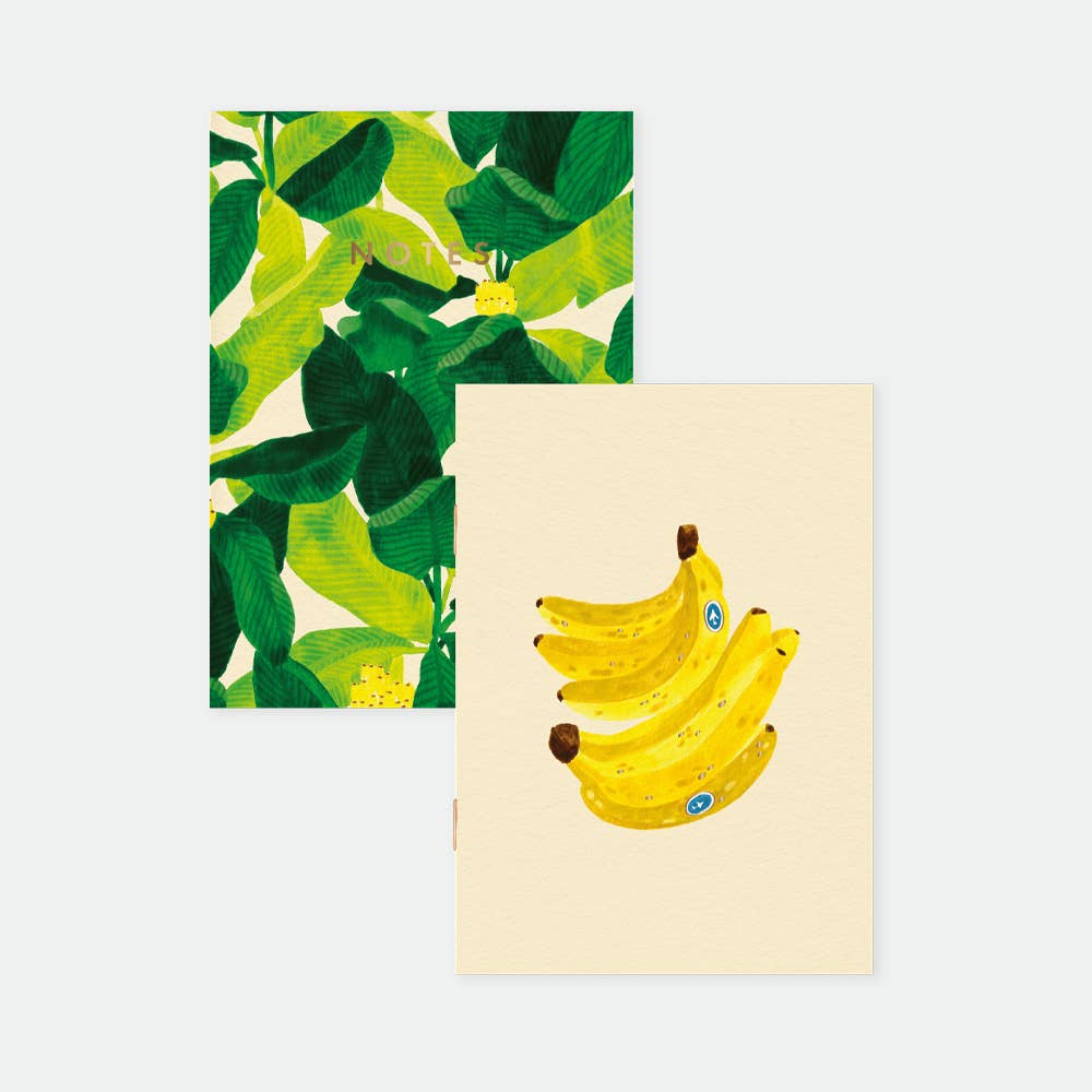 Beverly Hills Bananas Leaves - Pocket A6 Notebook DUO