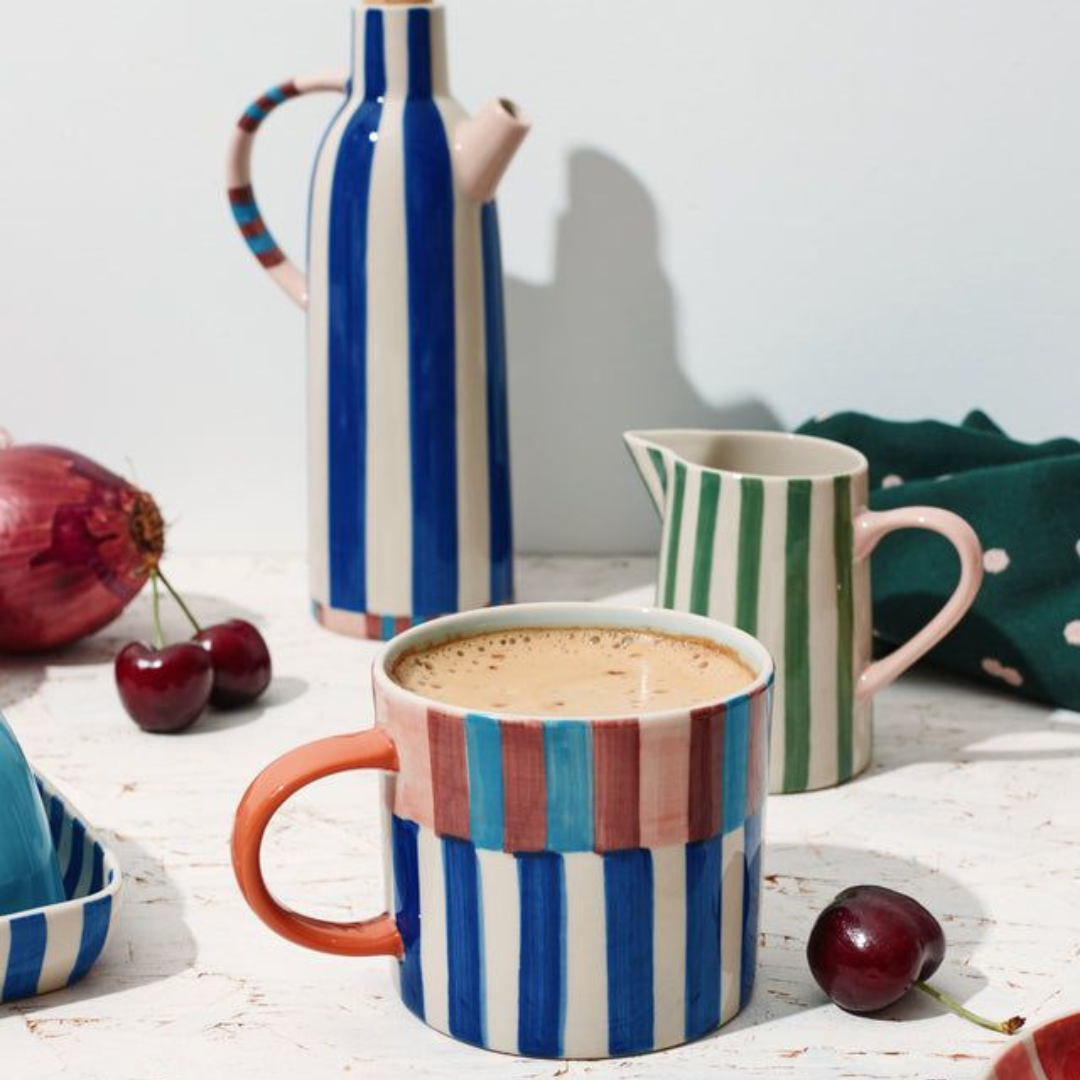 Bloomie Blue Stripe Mug