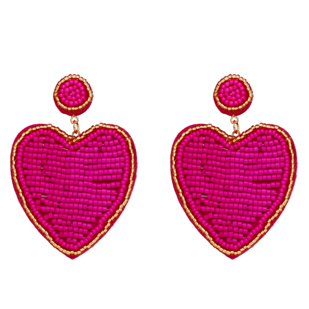 BIG LOVE EARRINGS - Fuchsia