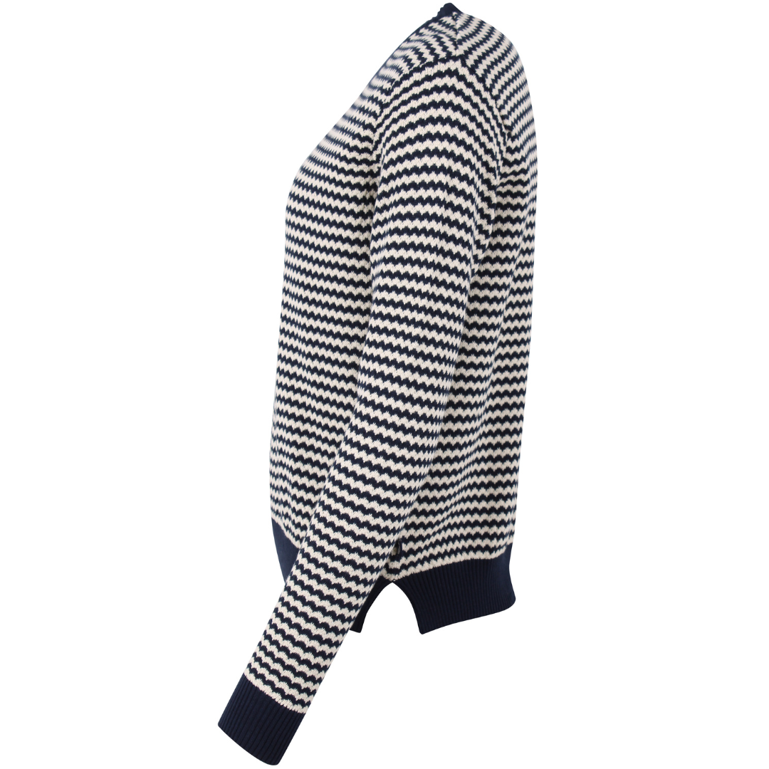 Pearl Knit Sweater - Navy/Chalk