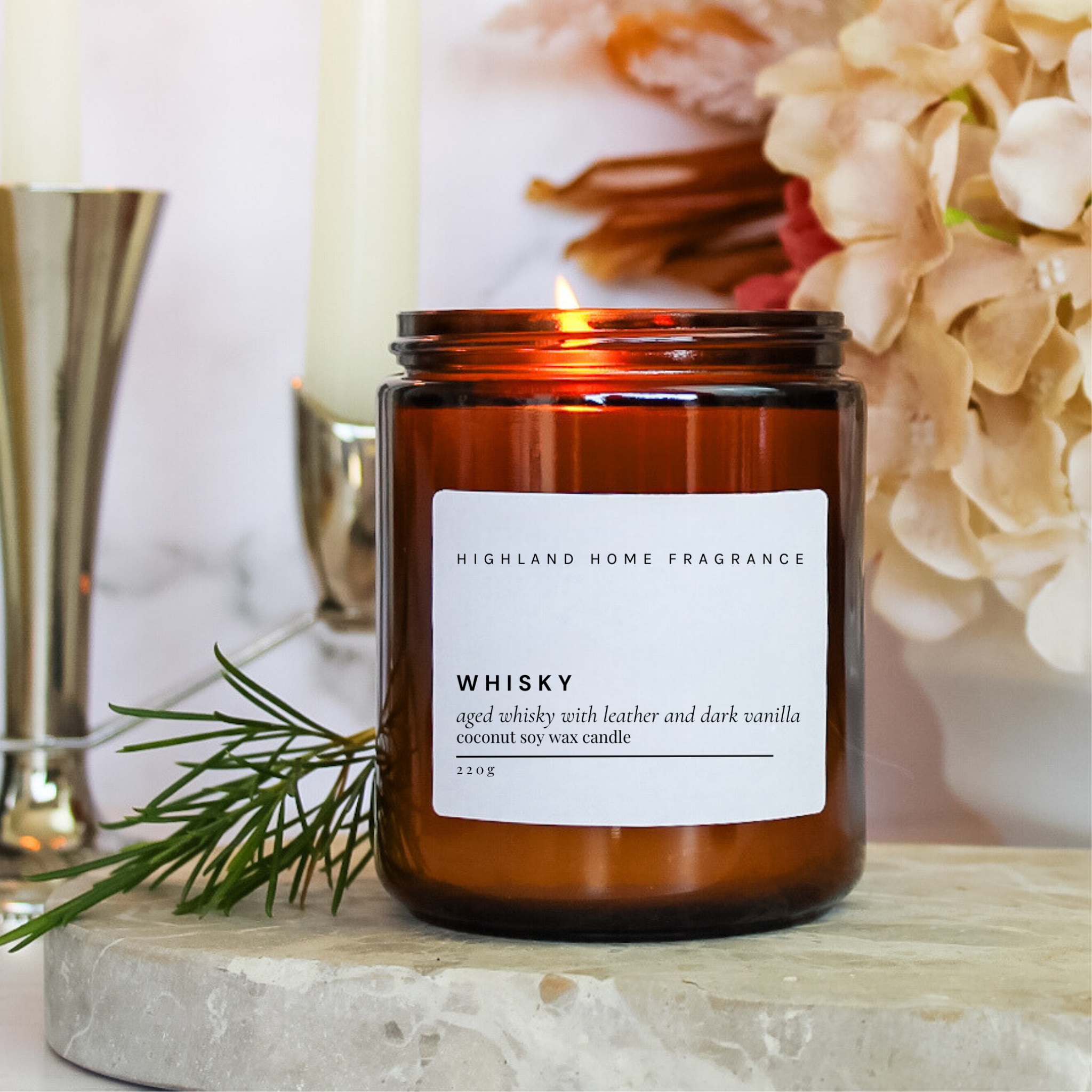 Whisky | Whisky & Leather - 220g CocoSoy Candle