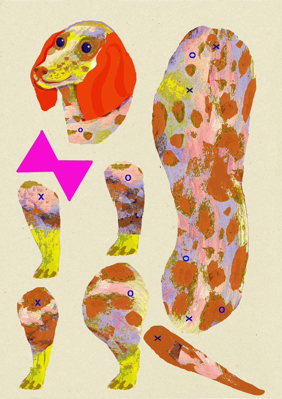 Cut and make Dachshund Paper Puppet