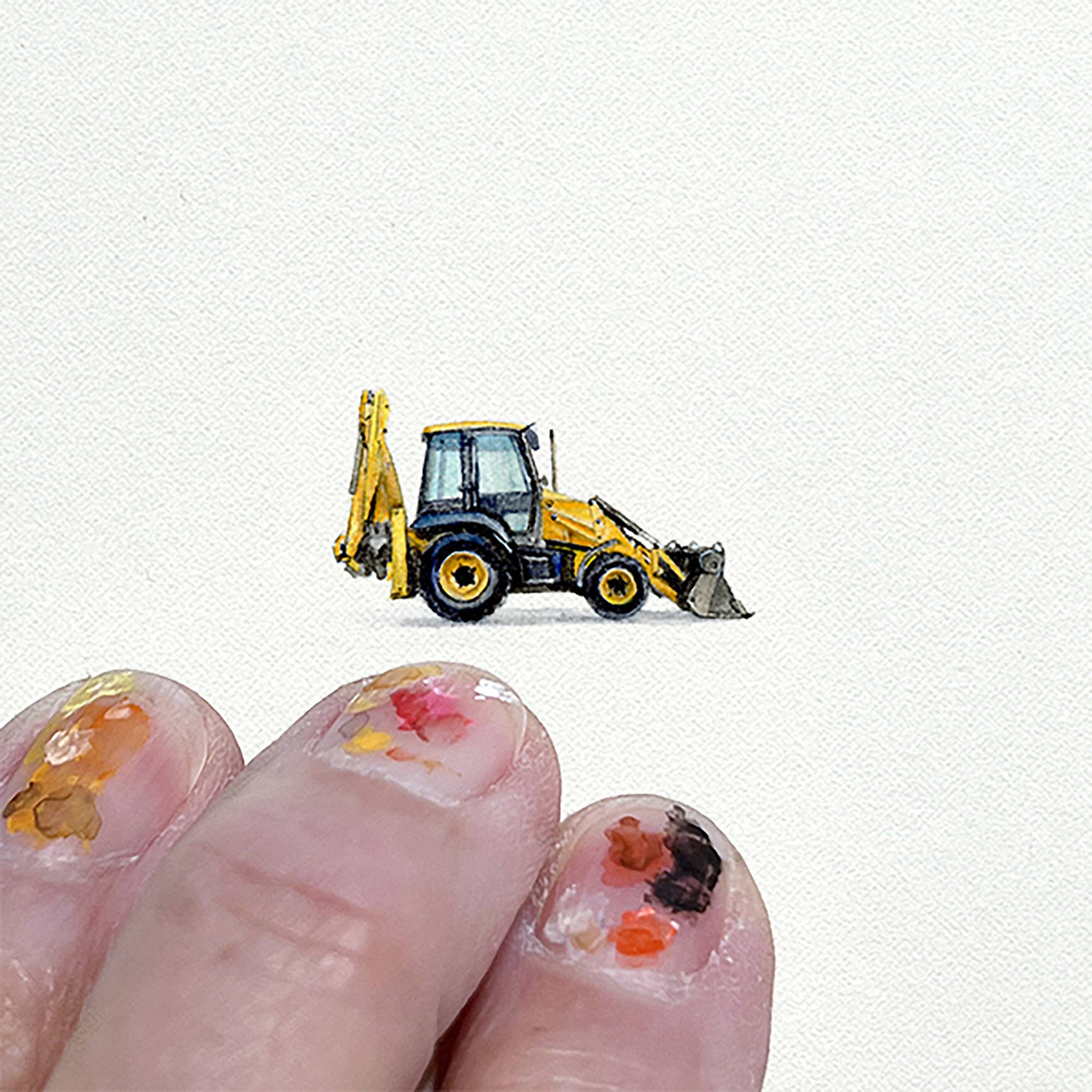 Tractor Miniature Watercolor Painting - Art Print