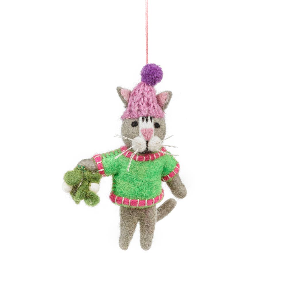 Mistletoe Meows Christmas Cat Ornament