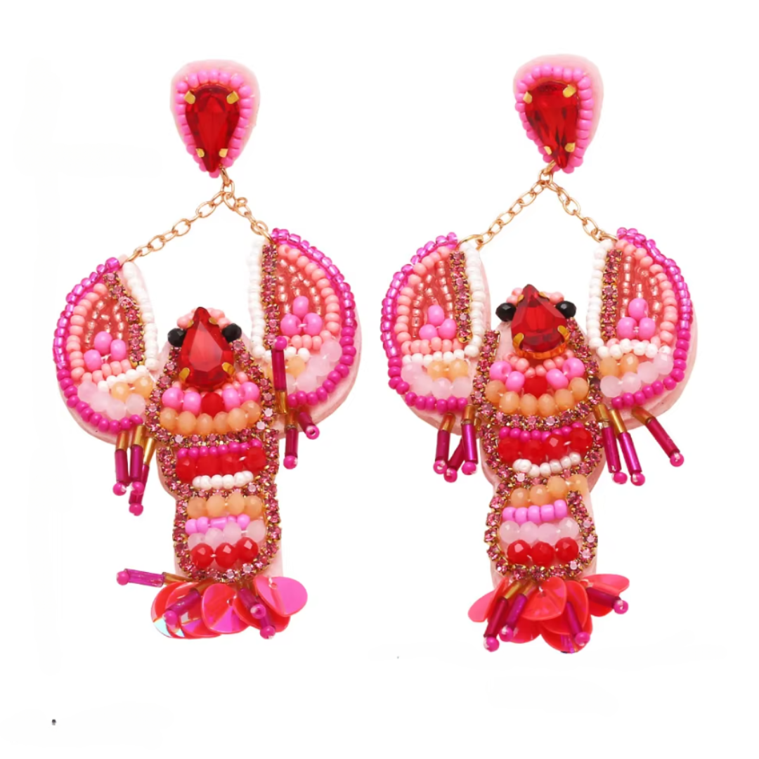 Lobster Earrings - Pretty in Pink