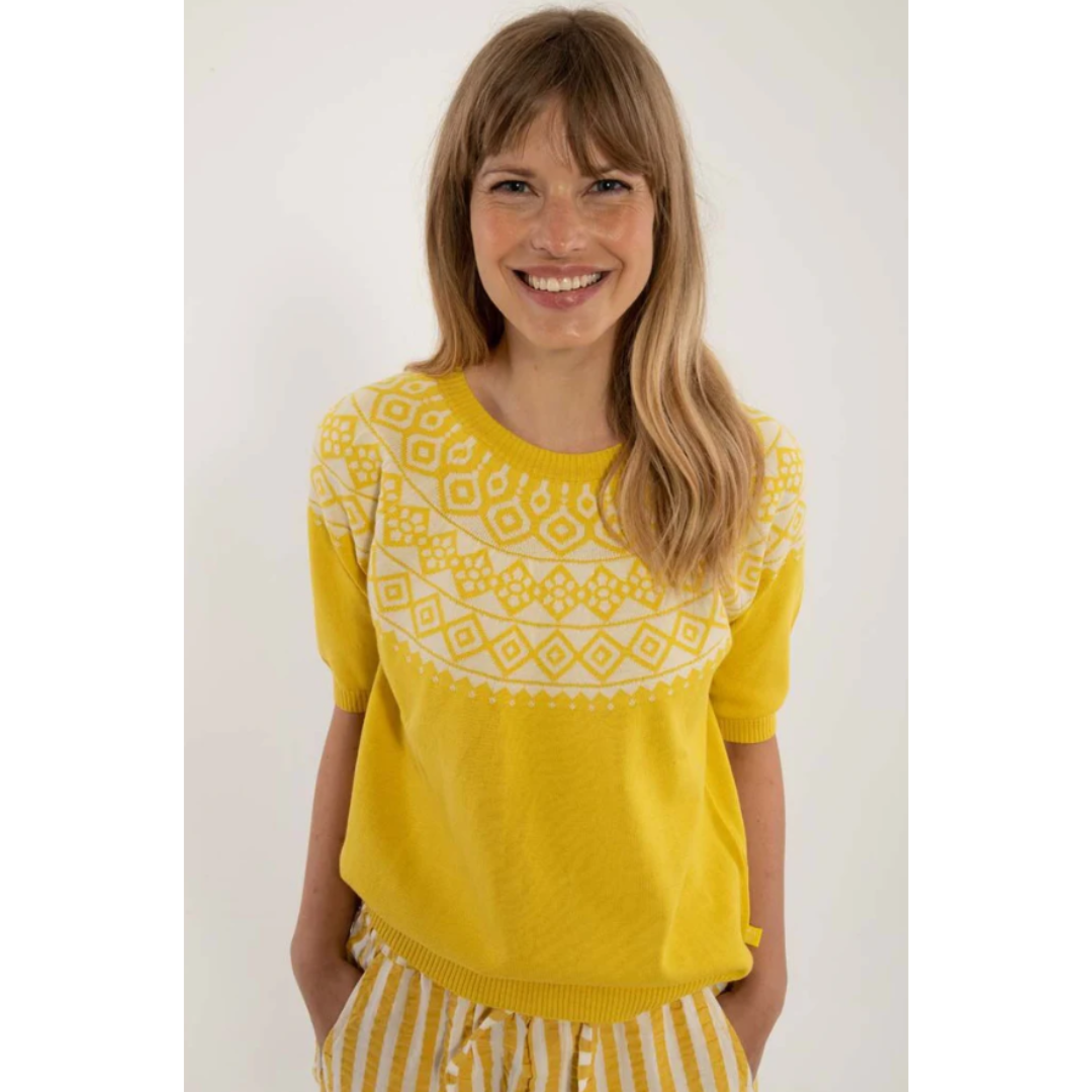 Cotton Knit Sweater Tee Faded yellow