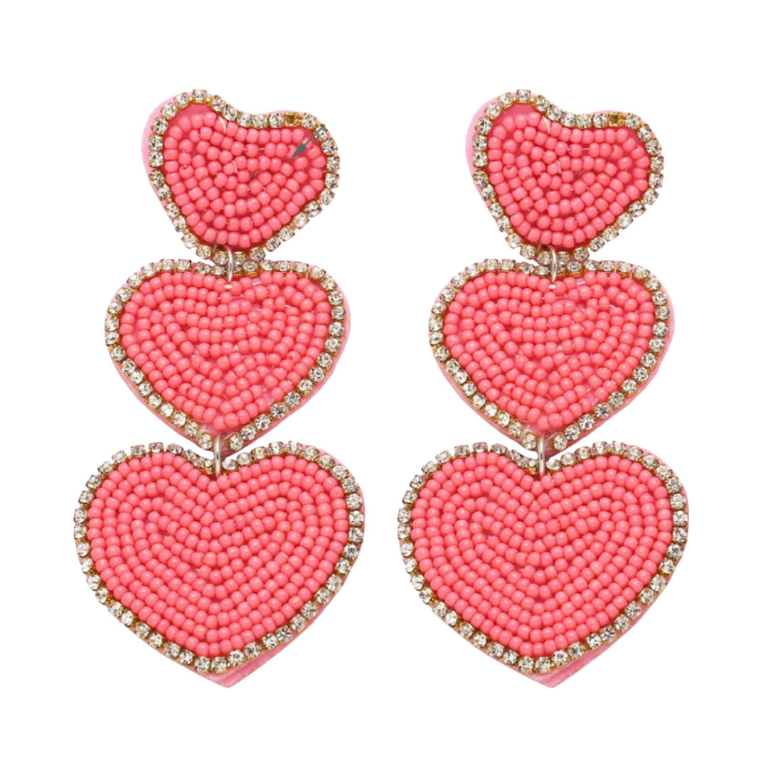 LOVE LOVE LOVE EARRINGS - PEACH