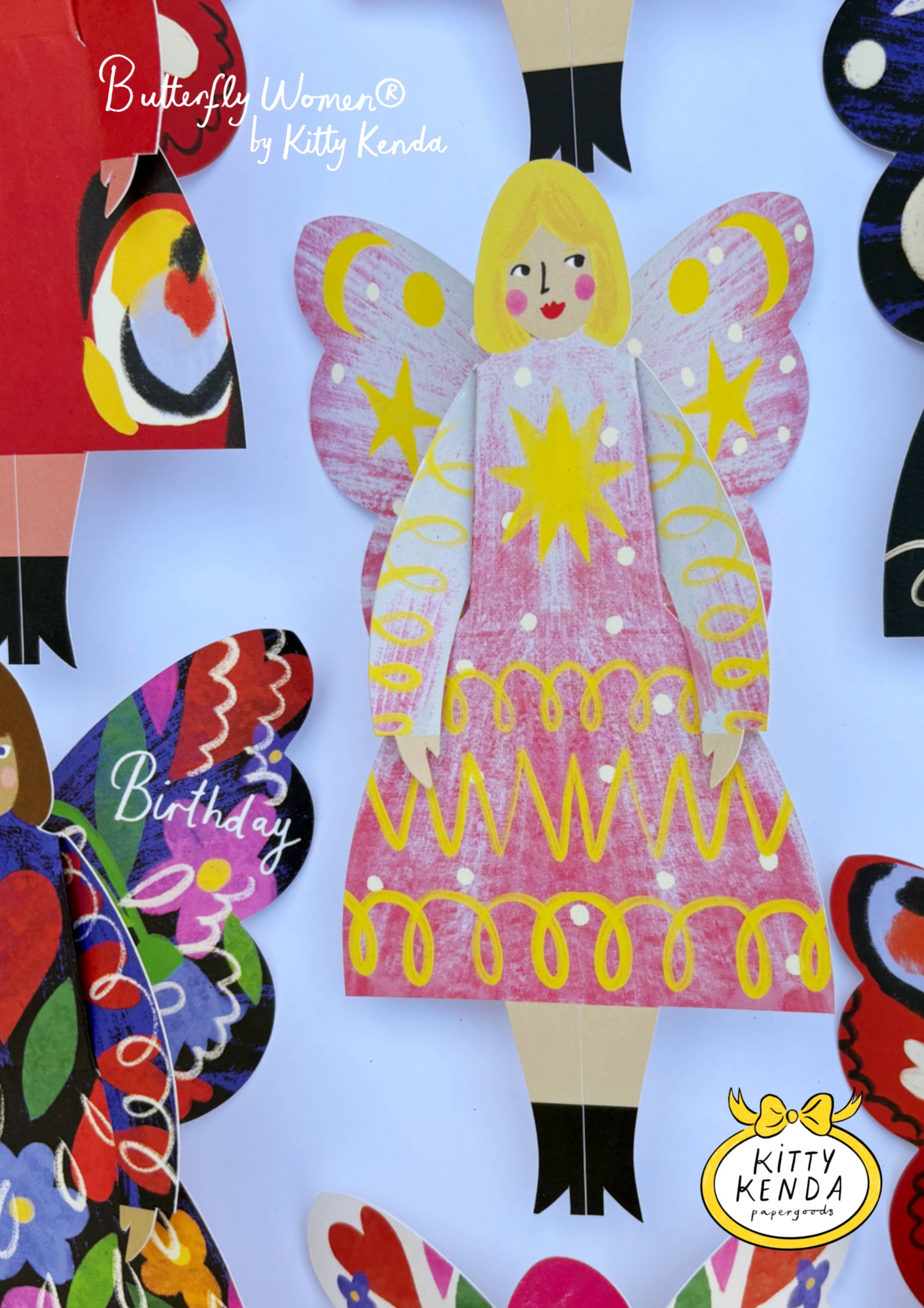 Butterfly Woman Sitting Greeting Card - Stardust