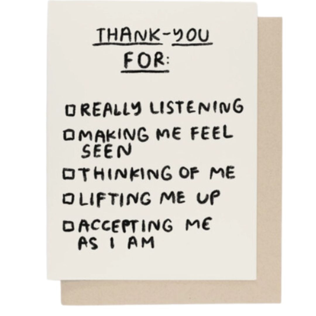 Thank-You Checklist Card