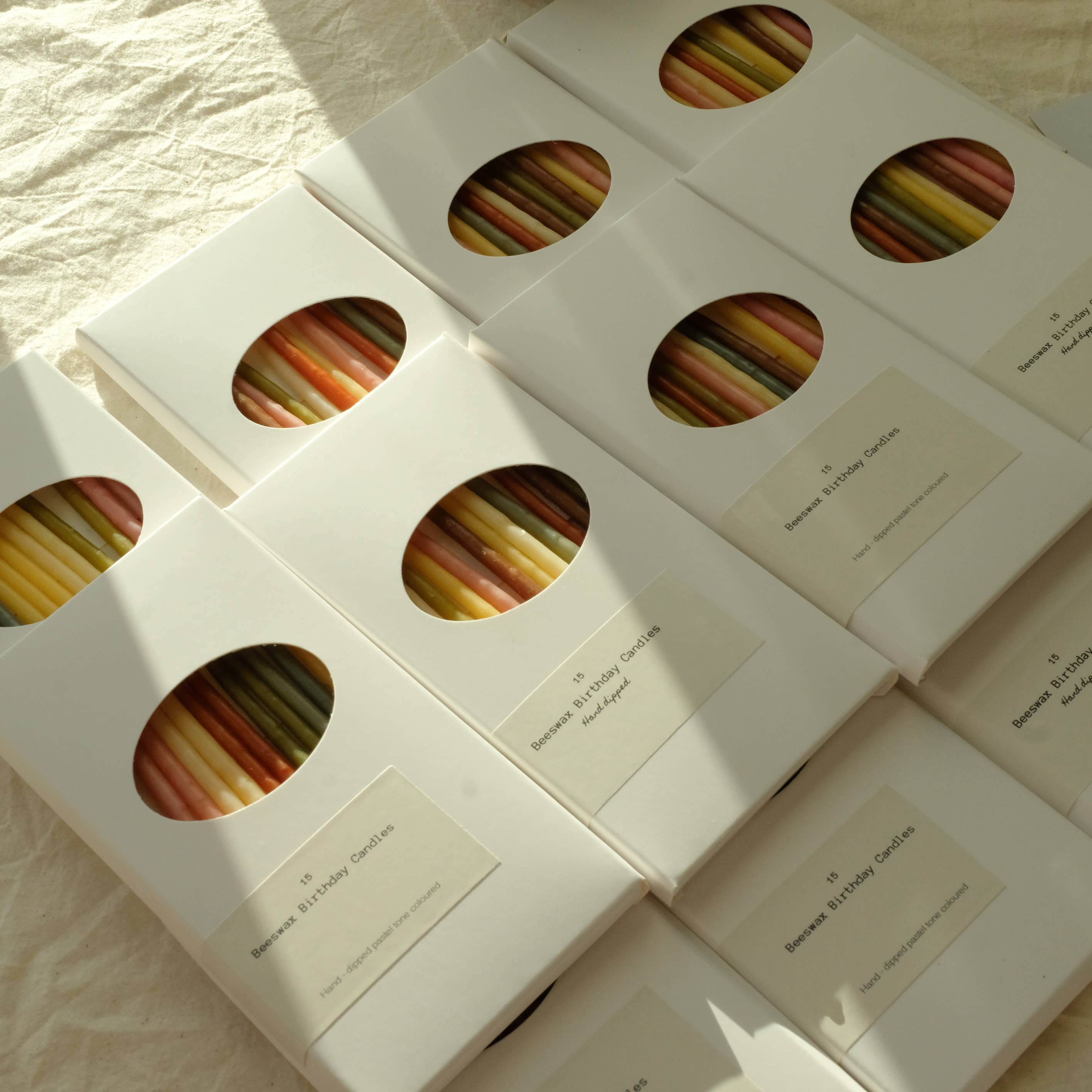 Birthday Beeswax Candles With Glitter - set of 15