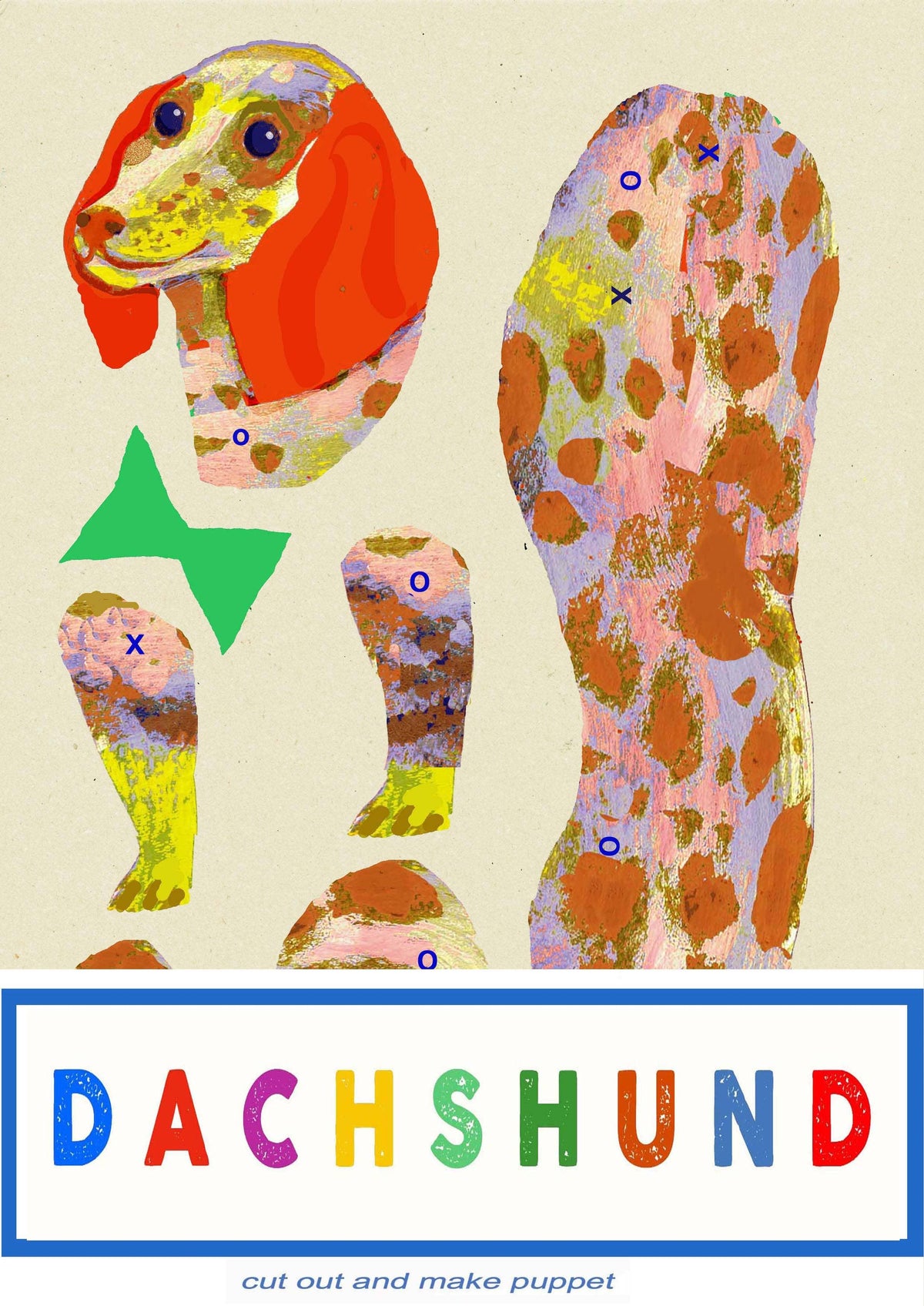 Cut and make Dachshund Paper Puppet