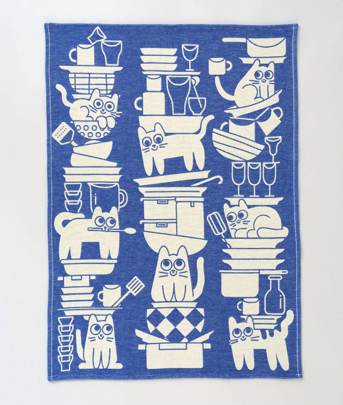 'Kitchen Cats' Cotton Tea Towel