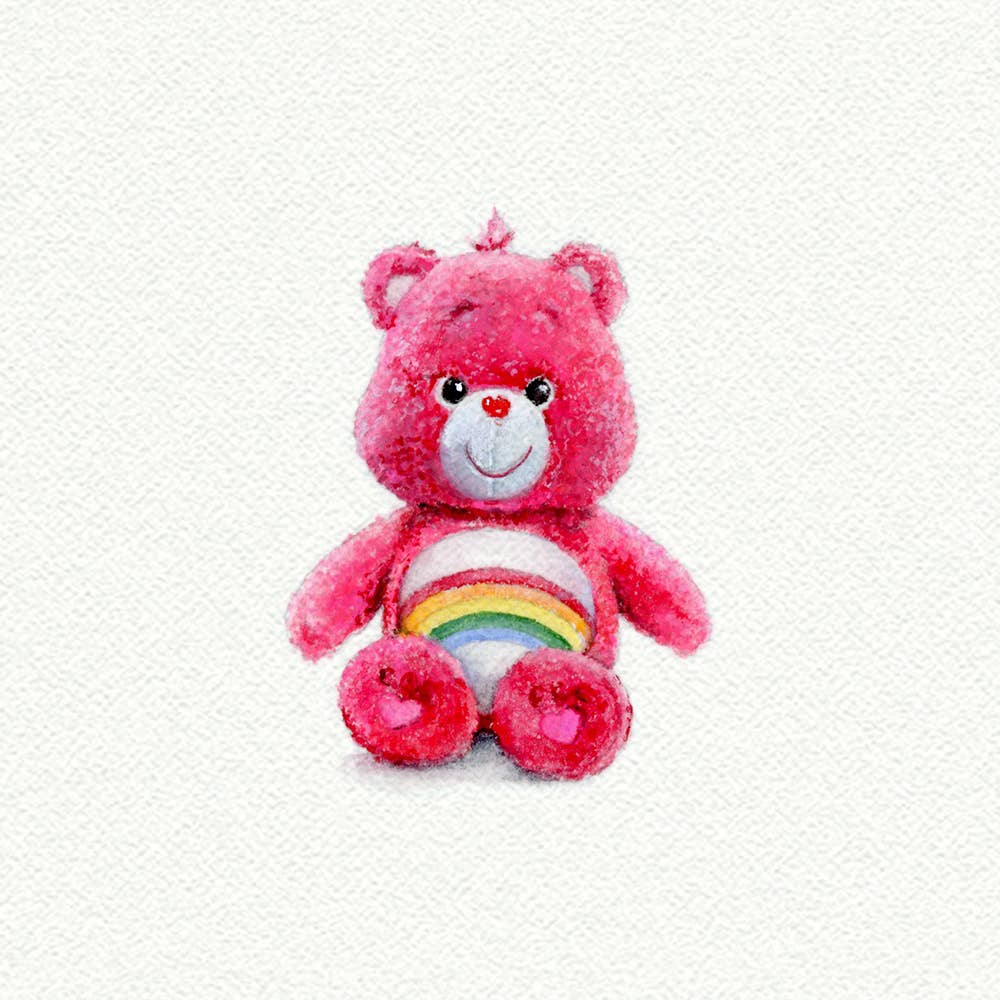 Care Bear Miniature Watercolour Print