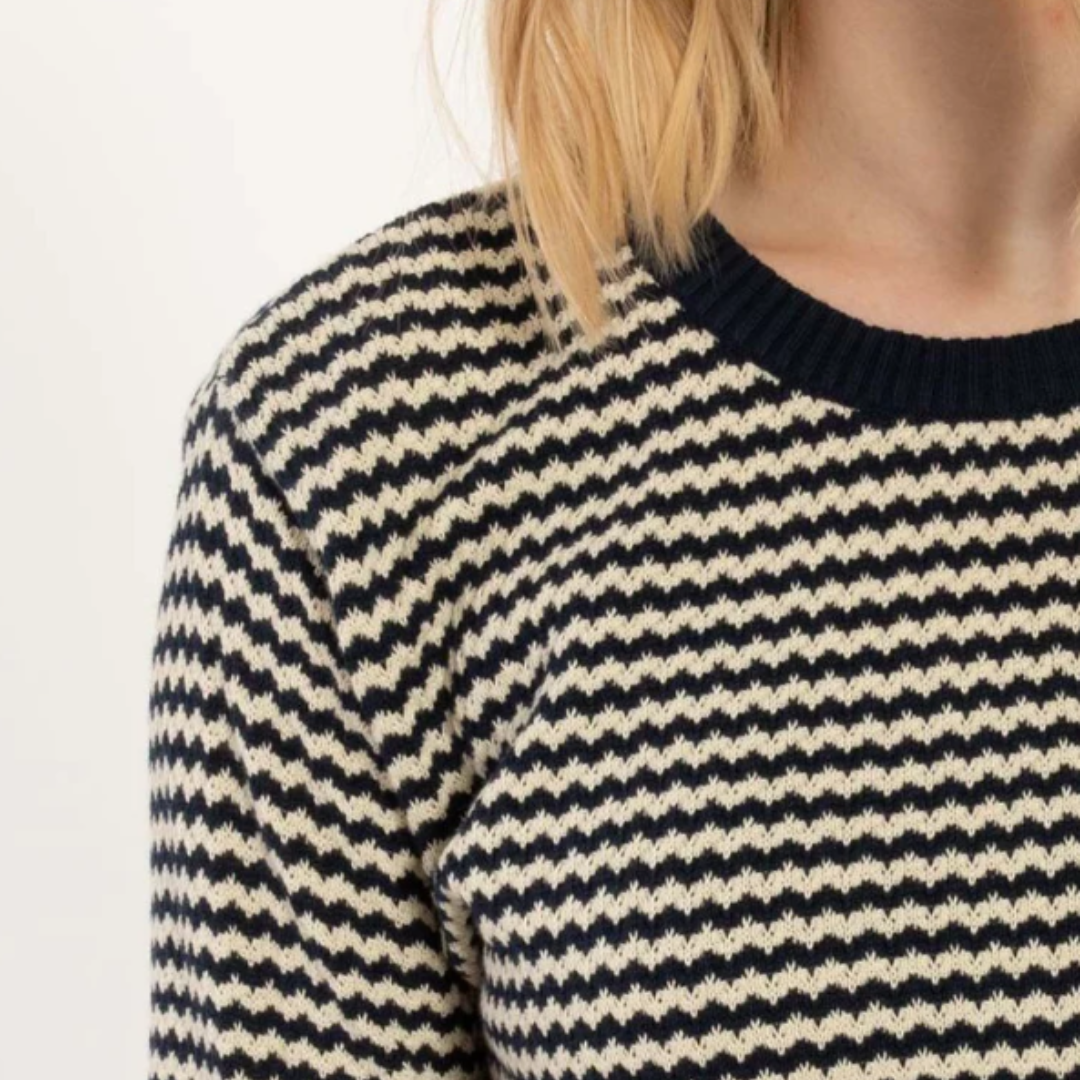 Pearl Knit Sweater - Navy/Chalk