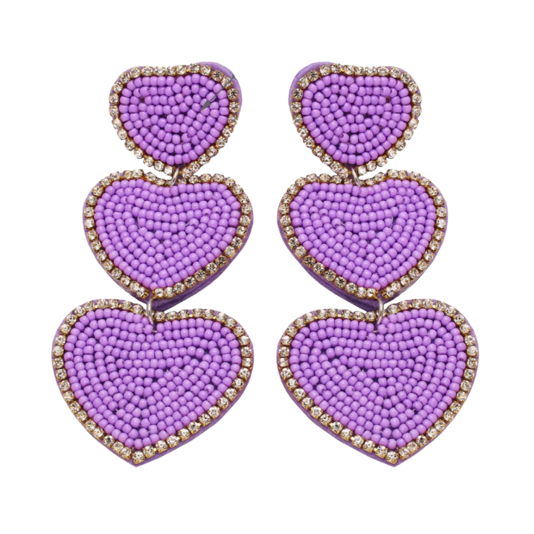 LOVE LOVE LOVE EARRINGS - LILAC