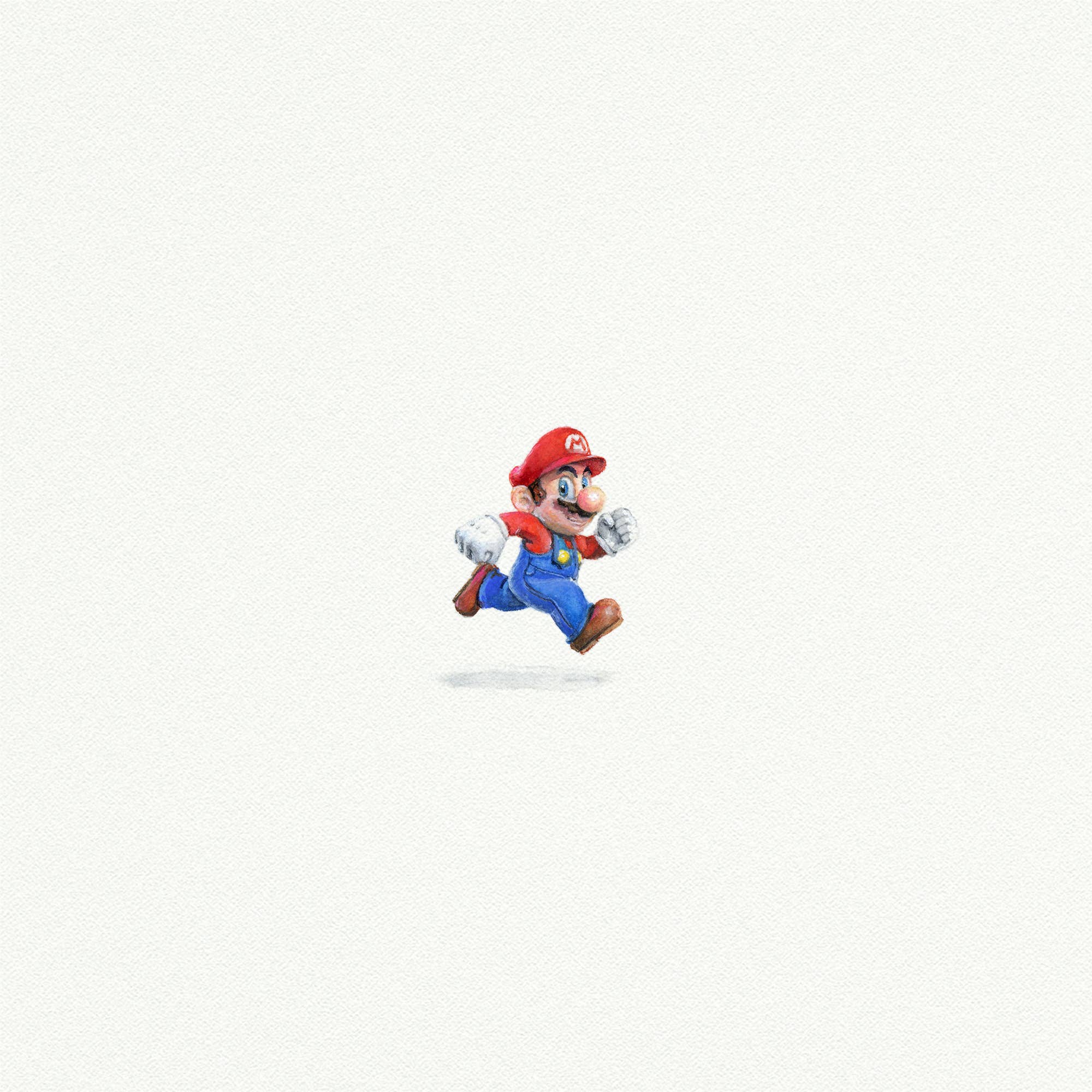 Mario Miniature Watercolour Print