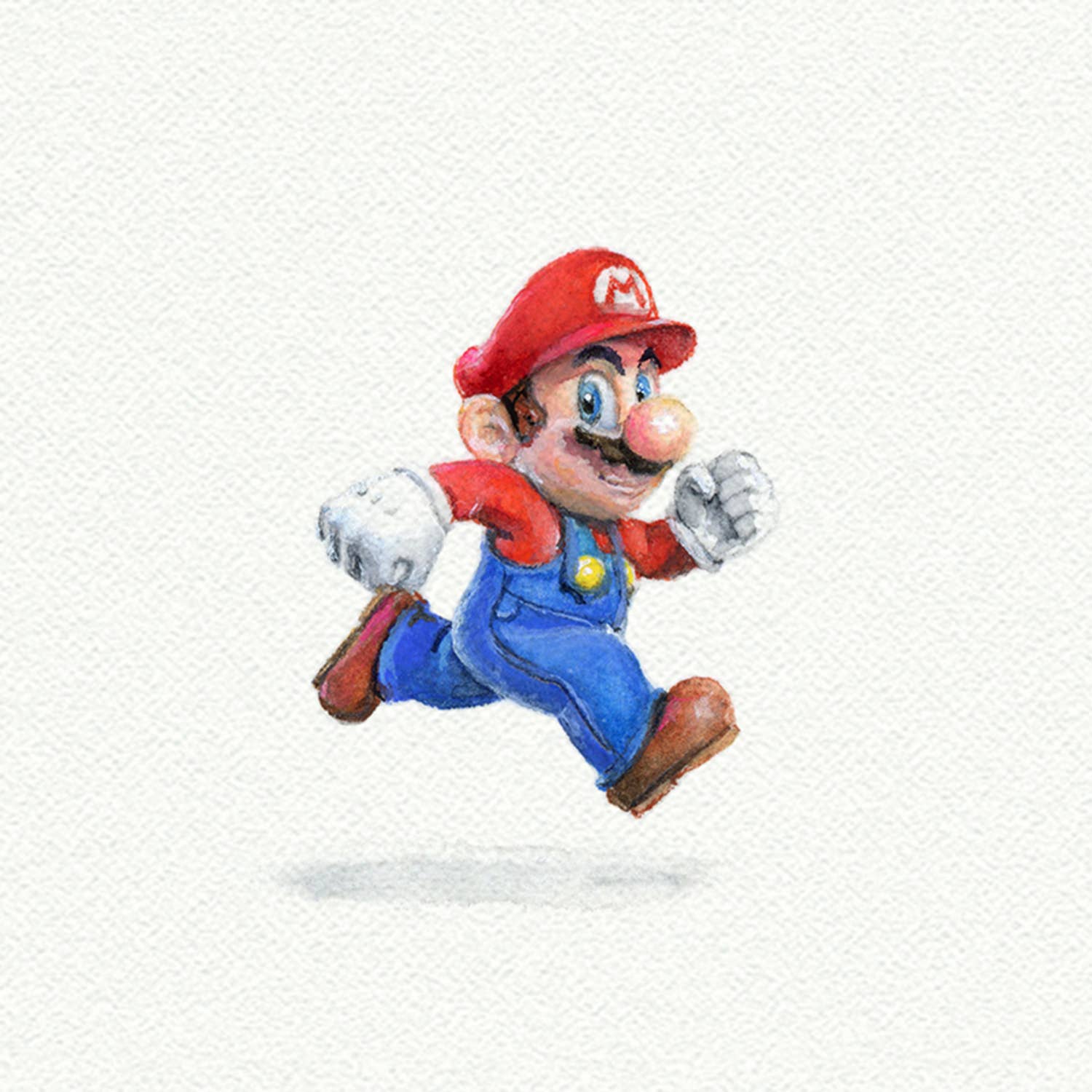 Mario Miniature Watercolour Print