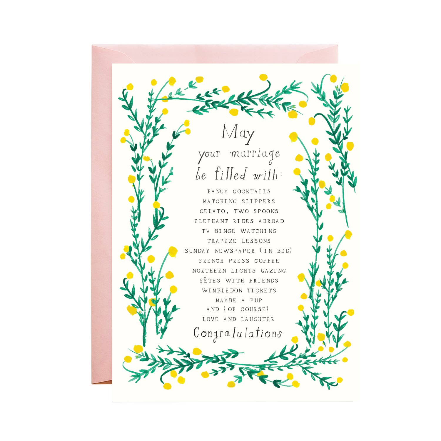 Laughter and Bubbly - Wedding Card