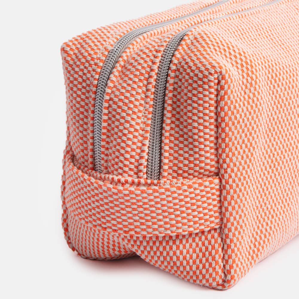 Orange Woven Large Travel Washbag By Caroline Gardner