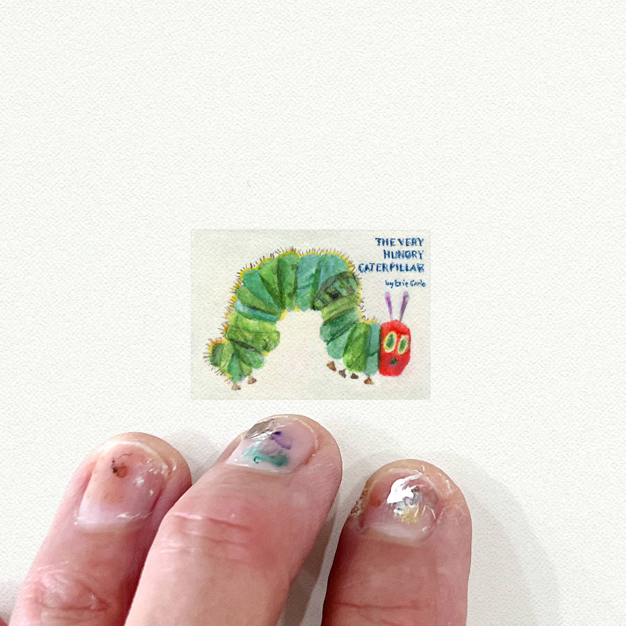 The Very Hungry Caterpillar Miniature Watercolor Painting - Art Print