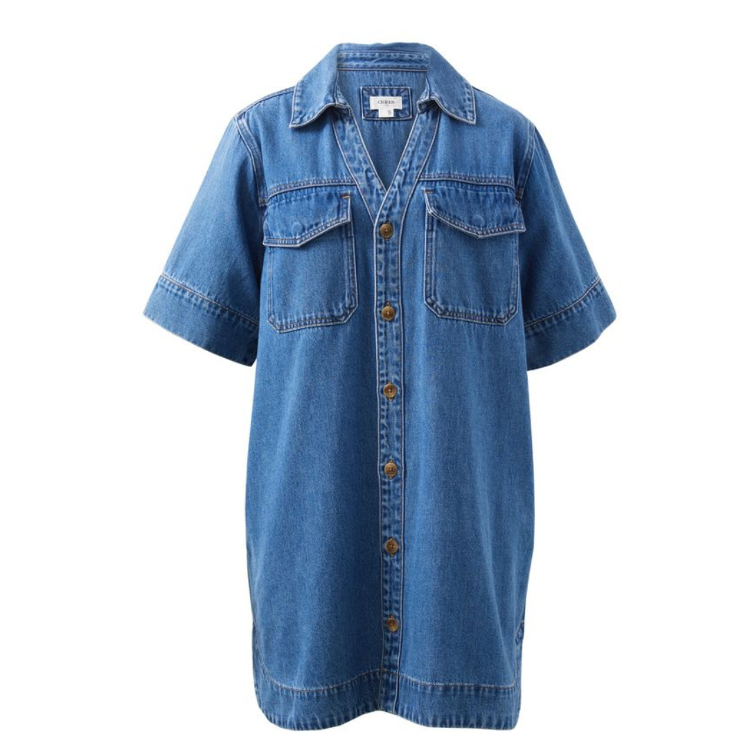 Relaxed Shirt Dress - Denim