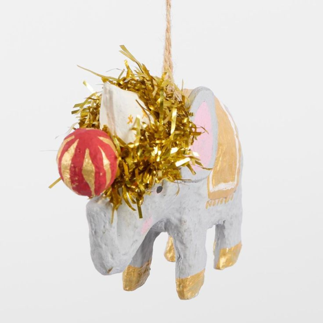 PRE-ORDER PAPER MACHE ELEPHANT TREE DECORATION