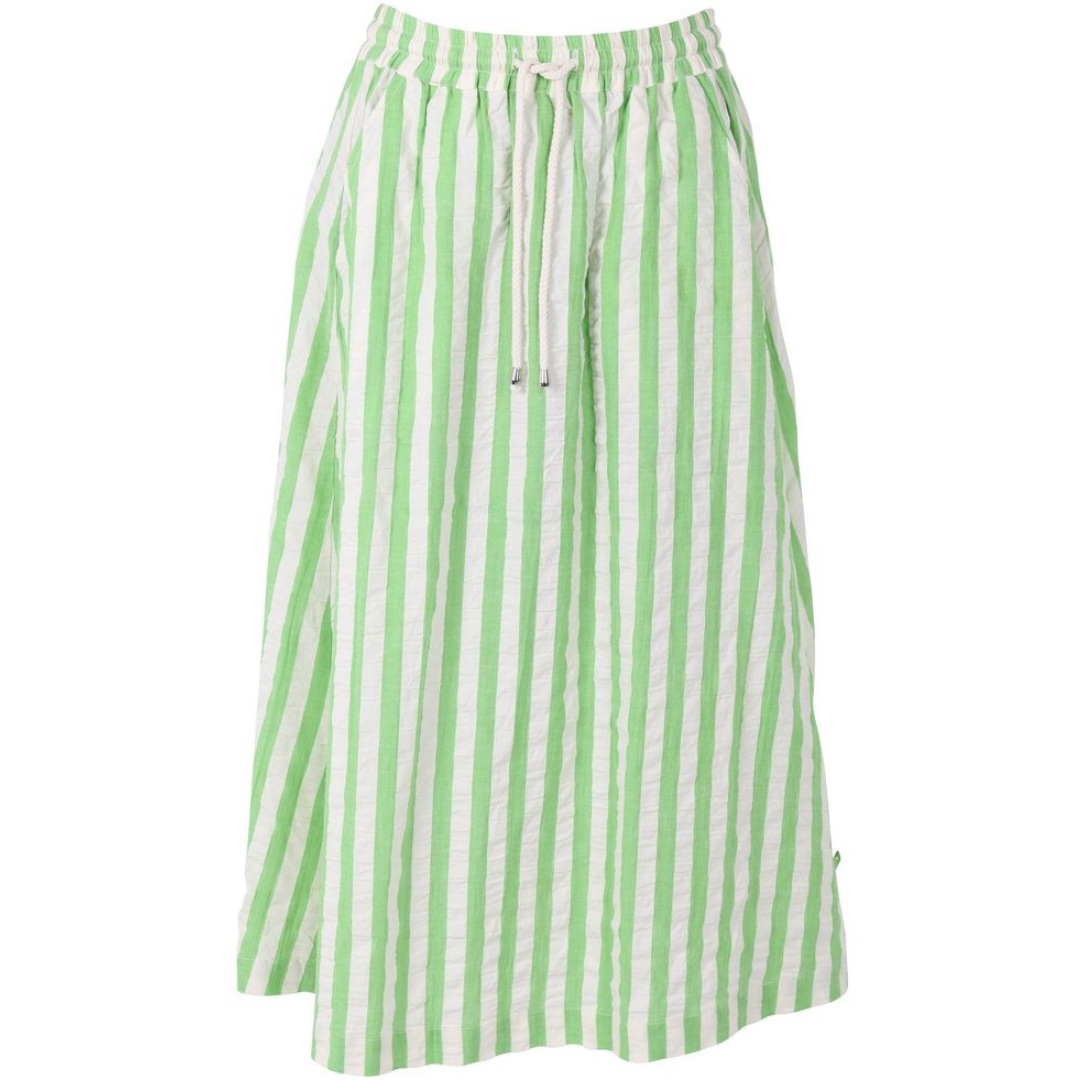 PRE ORDER Seersucker Skirt - Bright Green/Chalk