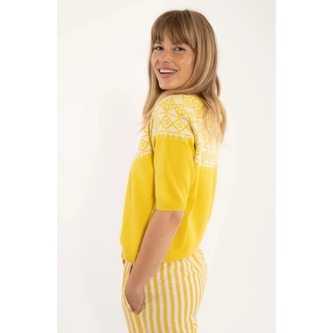 Cotton Knit Sweater Tee Faded yellow