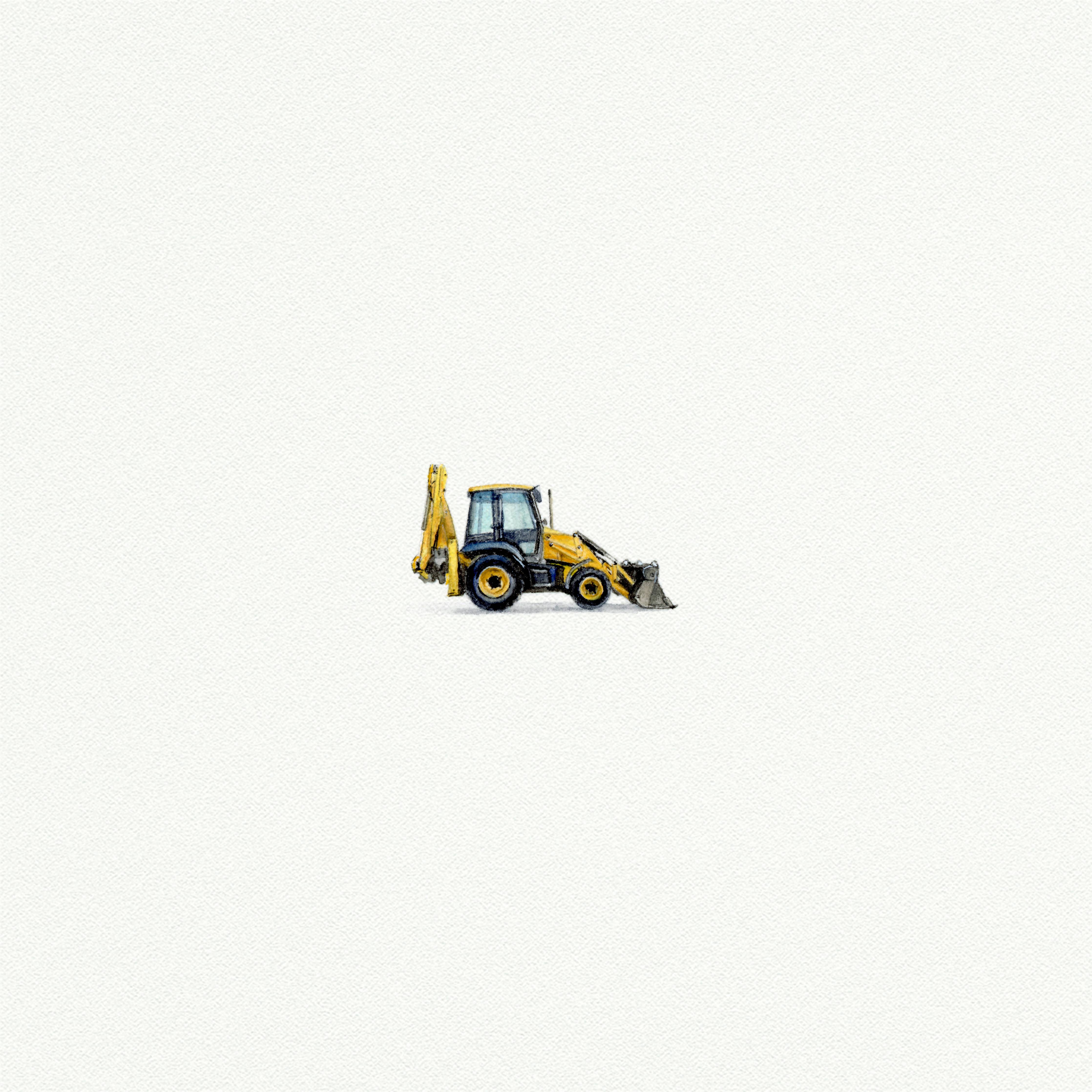 Tractor Miniature Watercolor Painting - Art Print