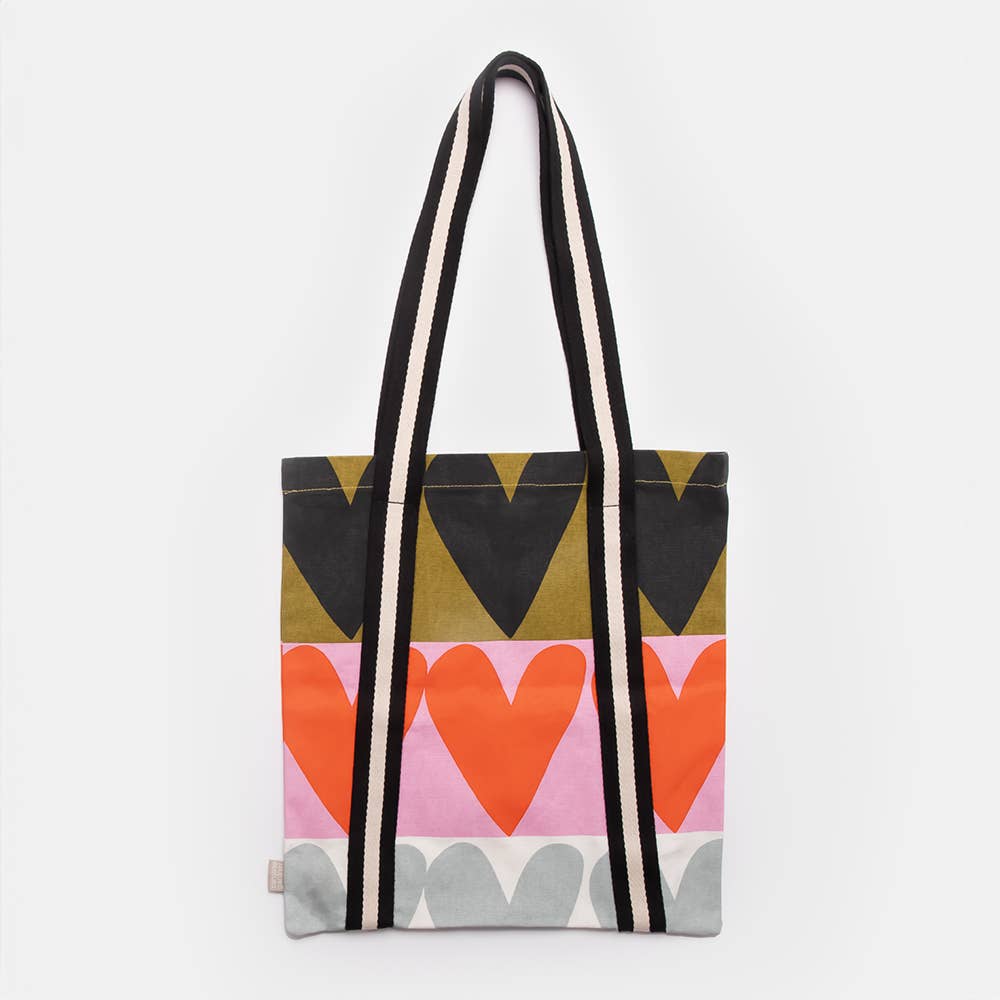 Colourblock Heart Book Bag