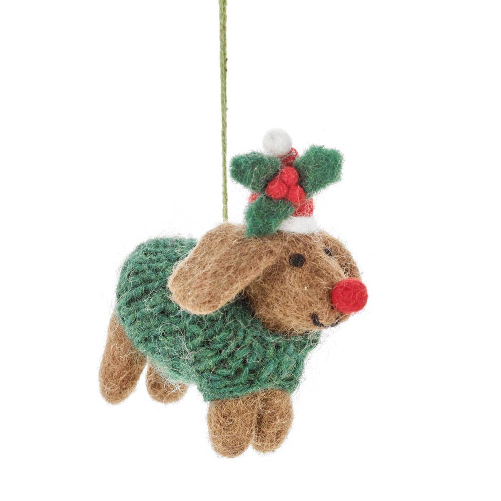 Rudolph Dachshund Christmas Ornament