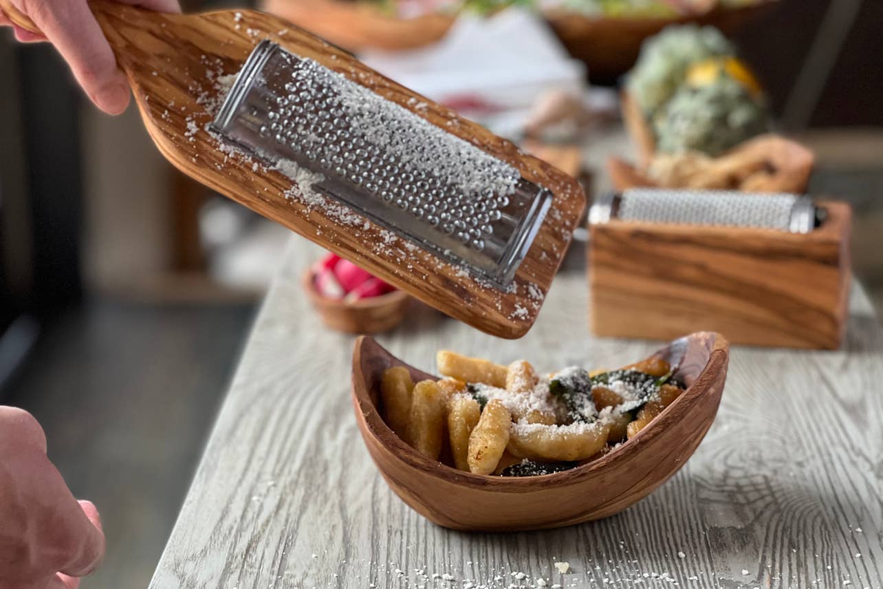 Italian Olivewood Flat Cheese Grater