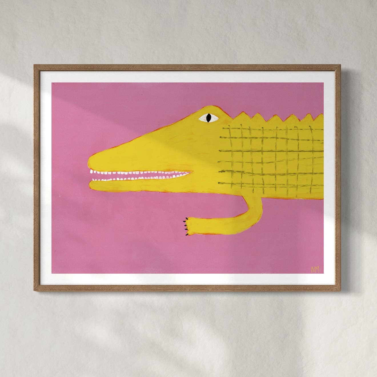 Yellow Crocodile BY NANCY MCKIE -  Unframed