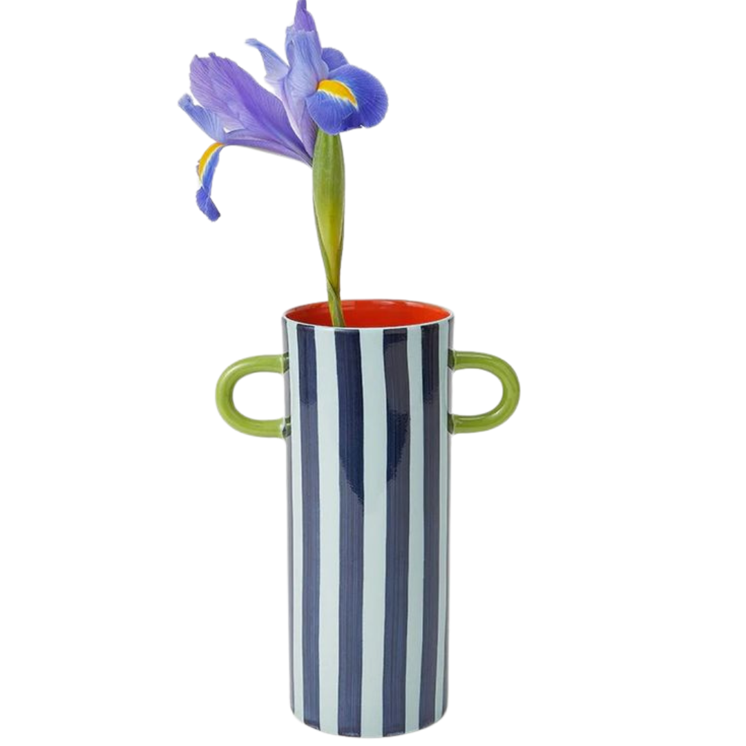 Griffe Blue Stripe Tall Vase