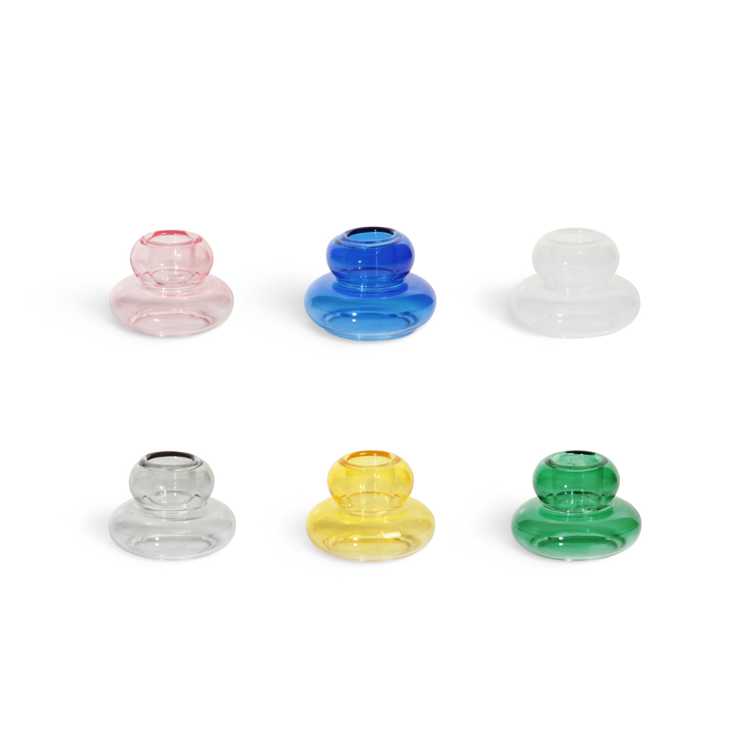 Candle holder whipped small - Smoke