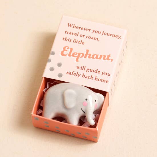Elephant - Tiny Matchbox Ceramic Token